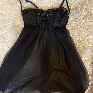 Victoria's Secret VINTAGE GOLD LABEL Black Lingerie Size S